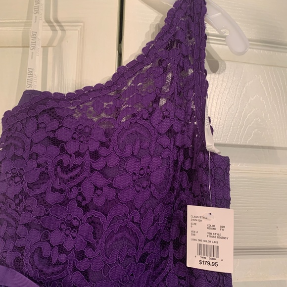 David's Bridal Purple Long Dress One-Shoulder Style #F17063 - . NWT - Size 6 - Picture 10 of 17